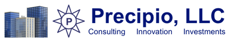 Logo for Precipio, LLC. Includes the words "Consulting, Innovation, and Investments"